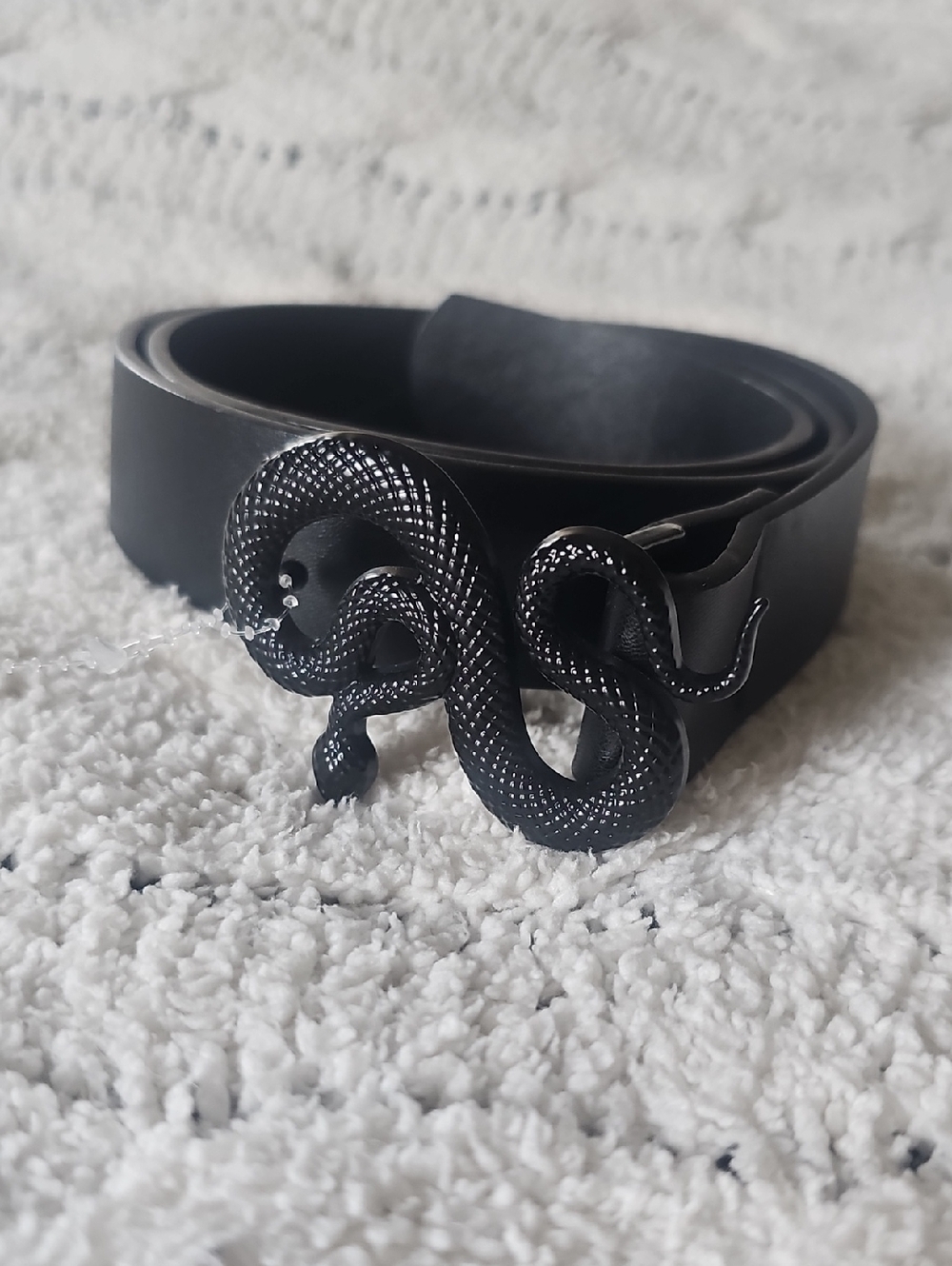 Black Belt with Snake Buckle